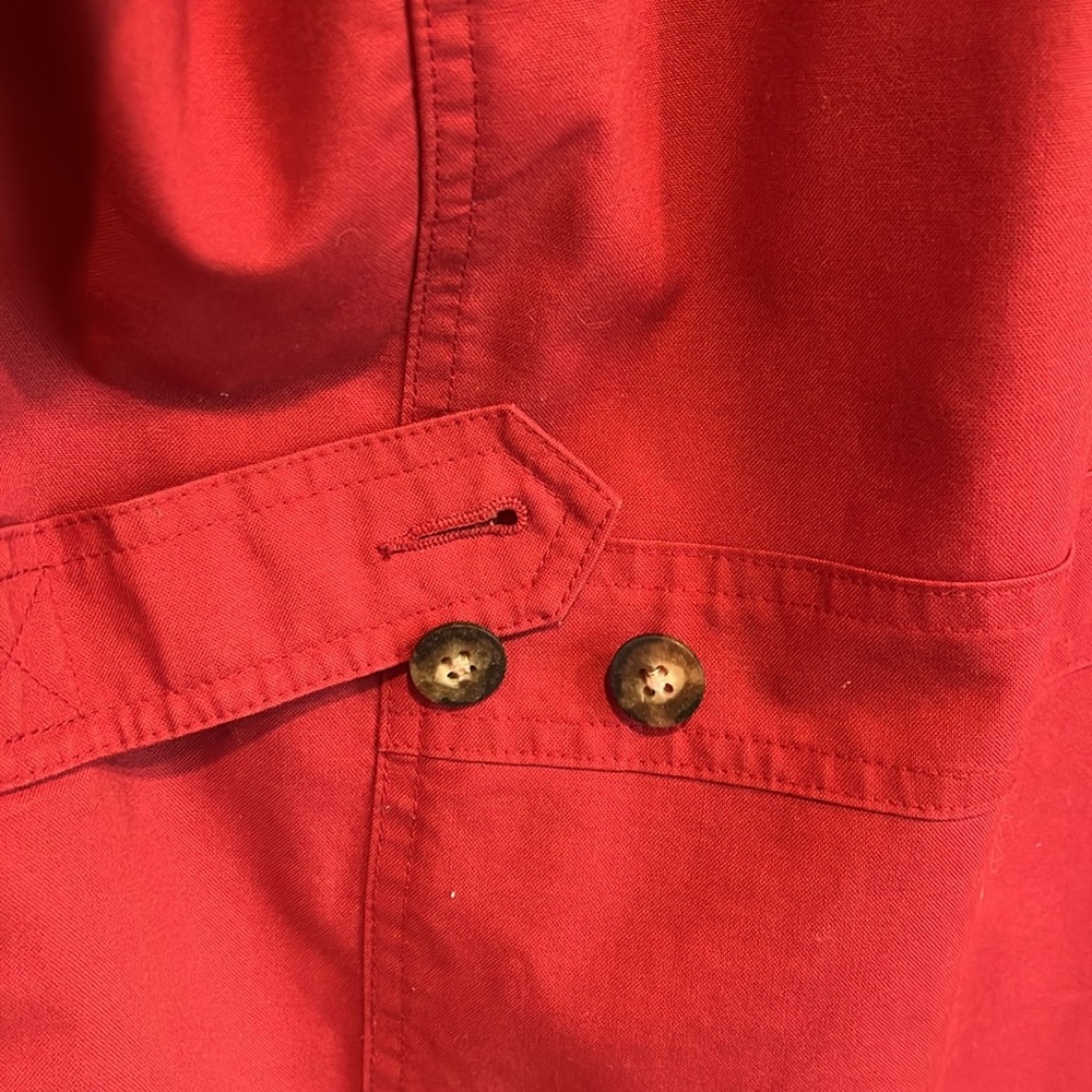L.L.Bean Chore Coat Barn Jacket Size M Brick Red Corduroy Collar 100% Cotton - Picture 5 of 15